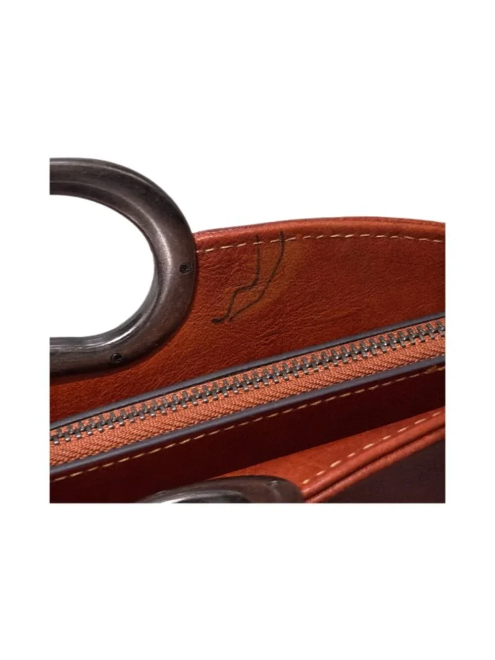 Genuine Leather Bag Brown Satchel Crossbody Tooled Western Folk Art Boho Rustic